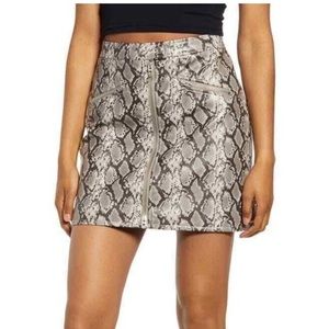 Blank NYC Snake Print Faux Leather Mini Skirt